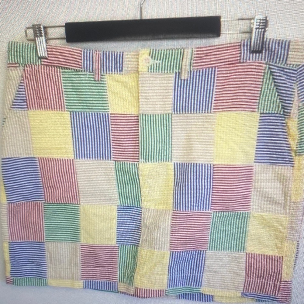 H&M Multicolor Patchwork Striped Mini Skirt - Yel… - image 1